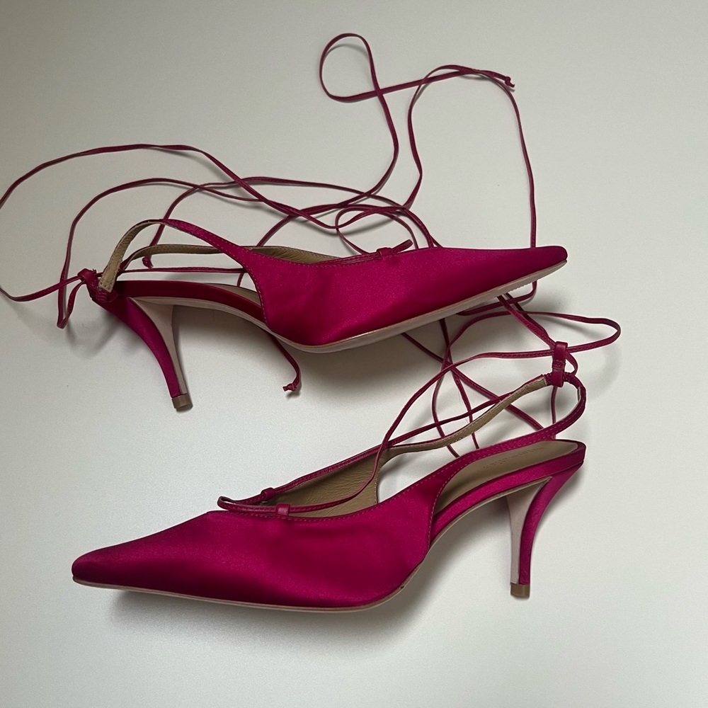 Reformation Carmella Strappy Slingback Heels in‎ Pink Size 7 - Picture 3 of 5